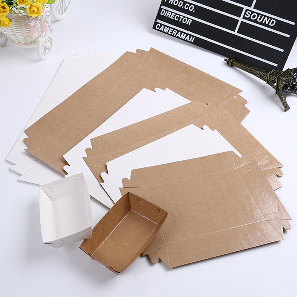 Food Snacks For Picnic - 30Pcs Disposable Boat Shaped Packing Box