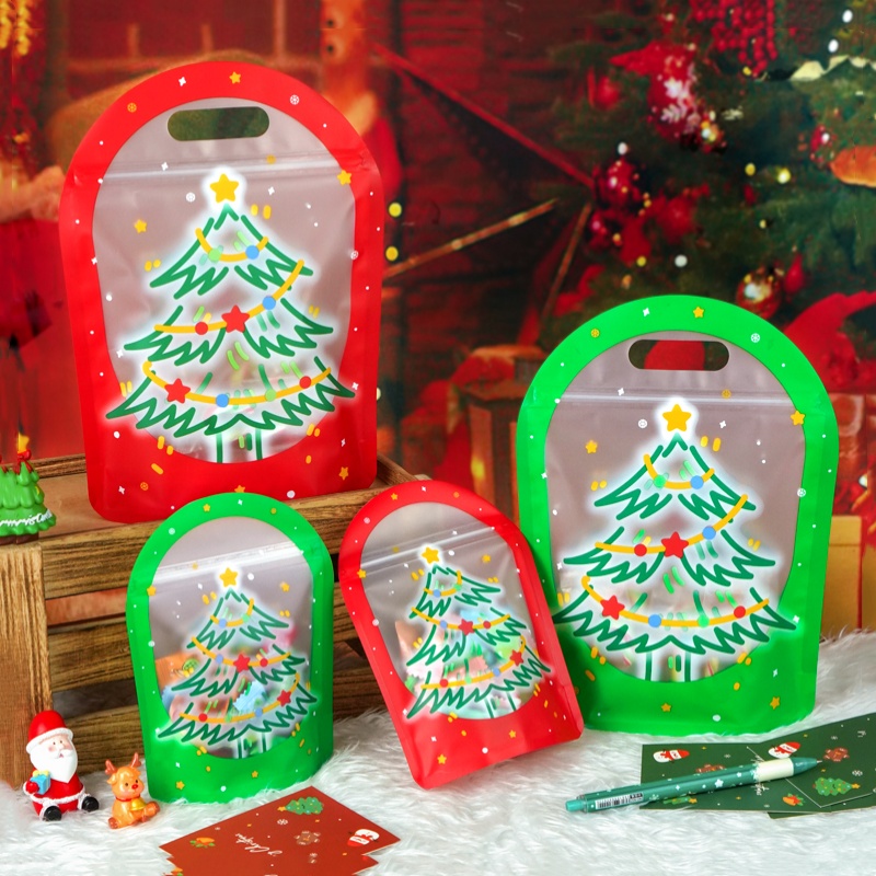 Food Like Snacks - 100PCS Stand-up Matte Plastic Xmas Snack