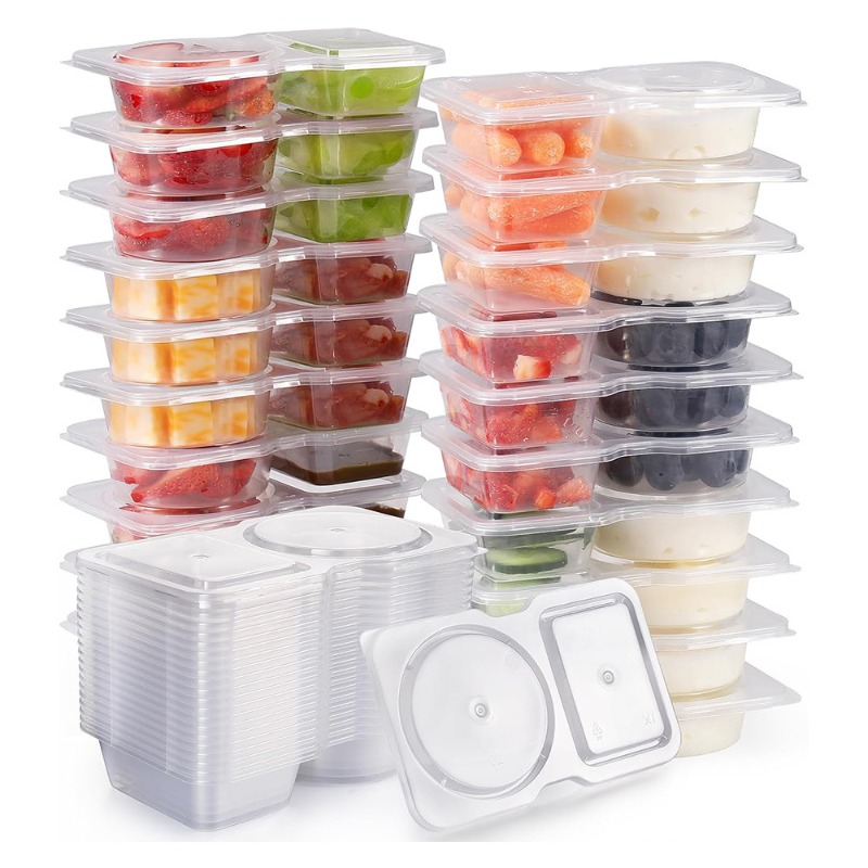 Food Snacks For Picnic - 5/10/20/40PCS Double Compartment Seasoning Container with