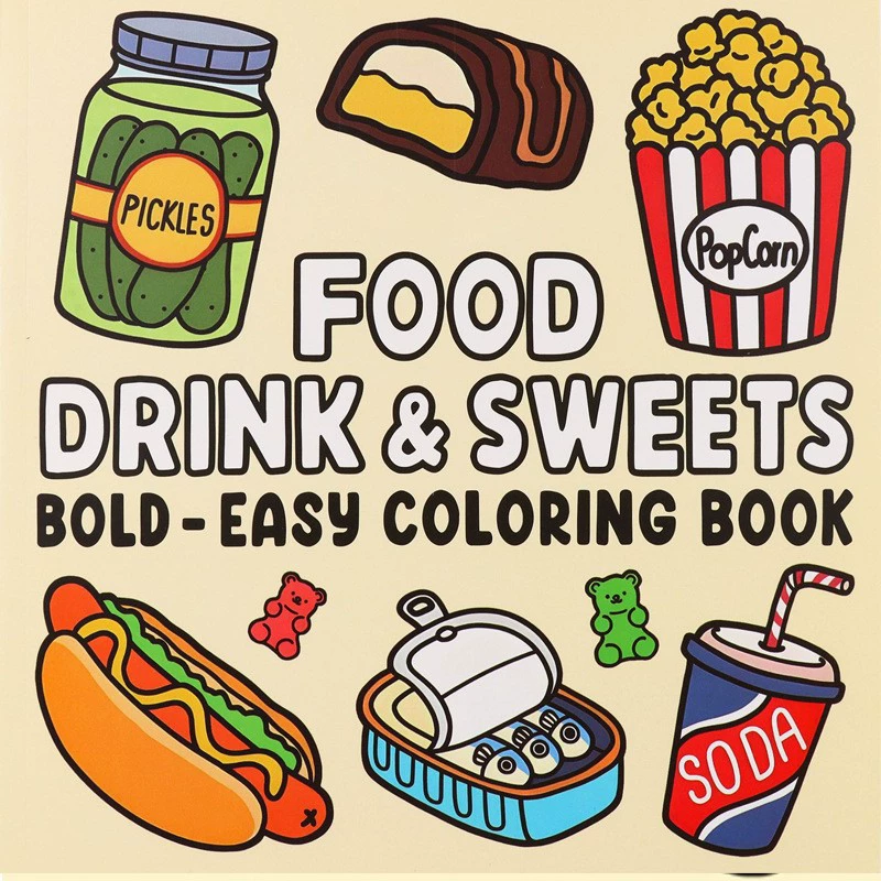 Food Drinks and Desserts Color - Food And Snacks Coloring Book Bold And Easy review and price