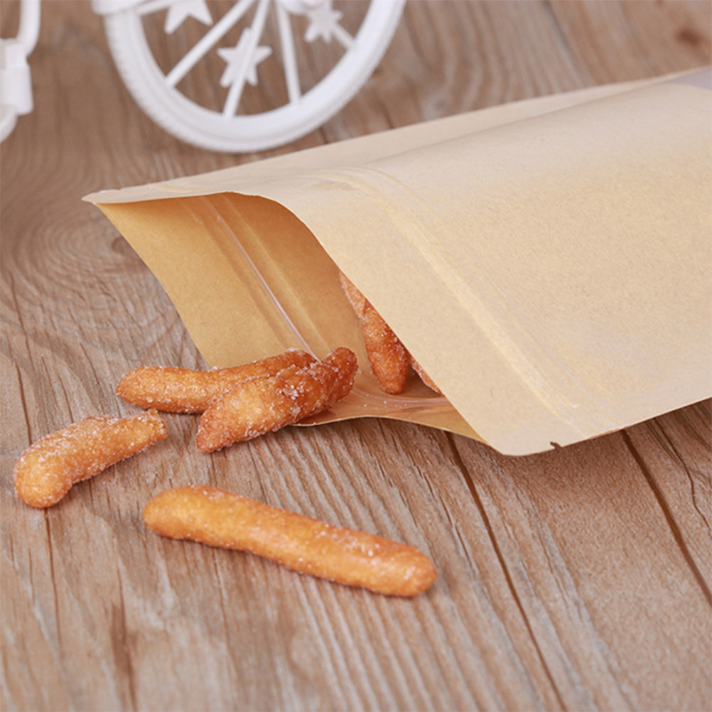 50Pcs Kraft Paper Zipper Seale - Food Snacks In Usa review and price