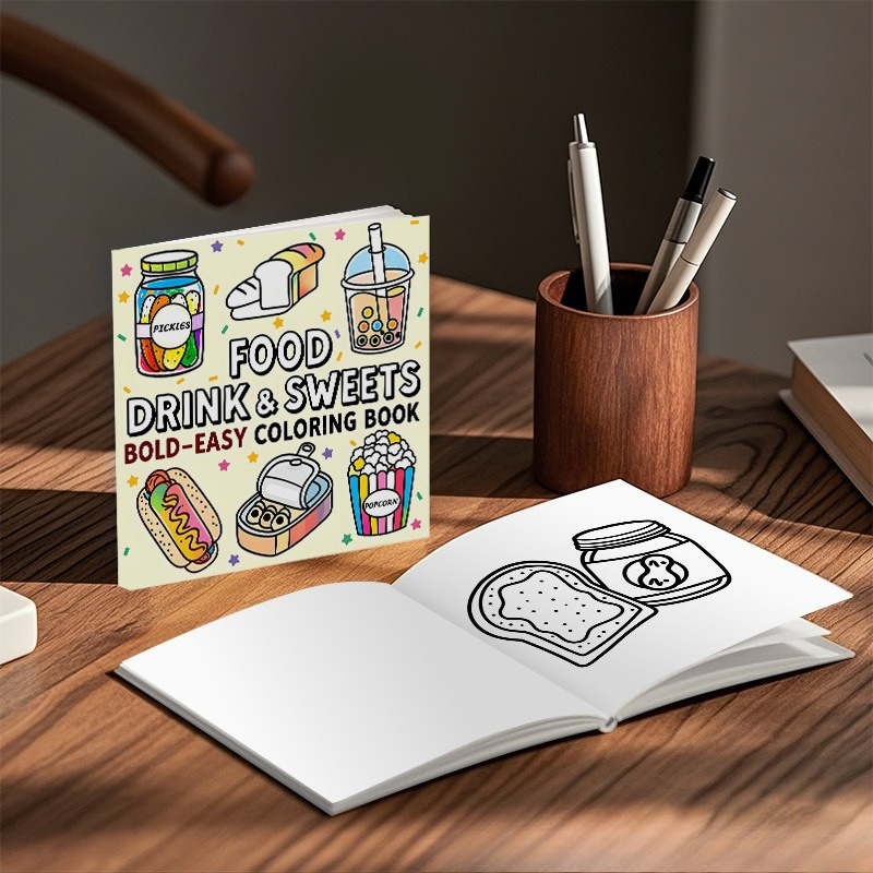 Food Drink & Sweets Bold Easy  - Food And Snacks Coloring Book Bold And Easy review and price