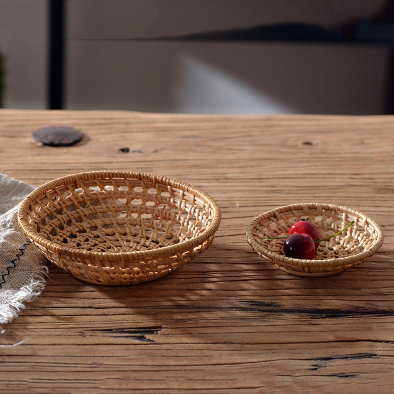 Round Bamboo Rattan Tray, Hand - Food And Snacks For Picnic review and price