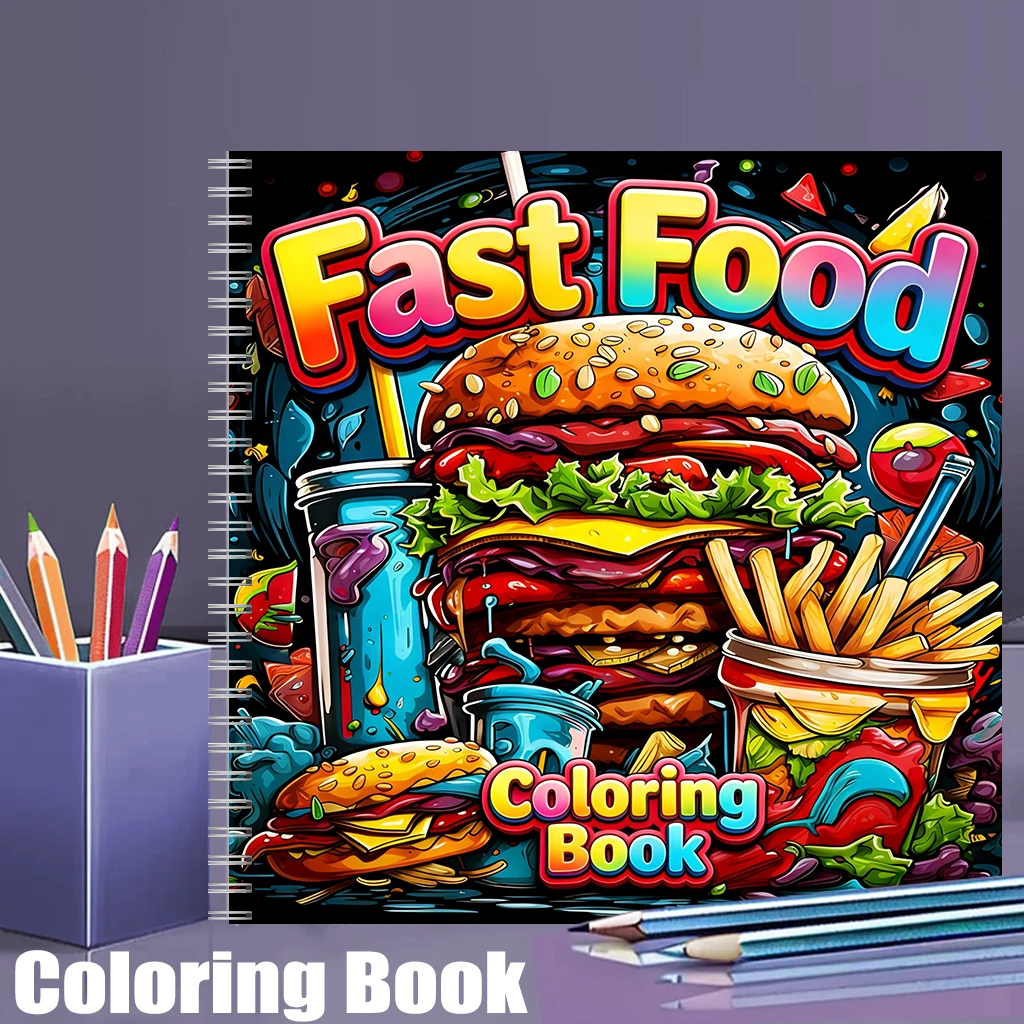 Fast Food Coloring Book for Ad - Food And Snacks Coloring Book Bold And Easy review and price